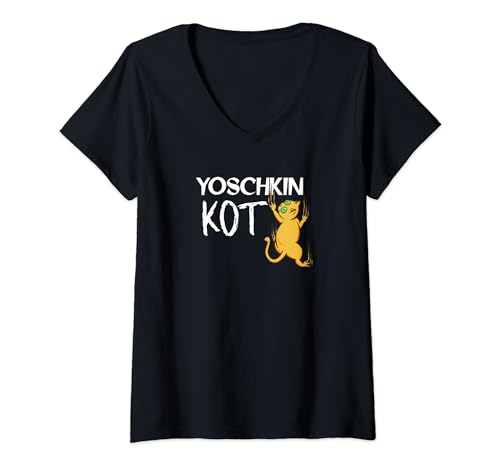 Damen Yoschkin Kot Russischer Spruch von Russen T-Shirt mit V-Ausschnitt von Yoschkin Kot Spruch aus Russland sagt jeder Russe