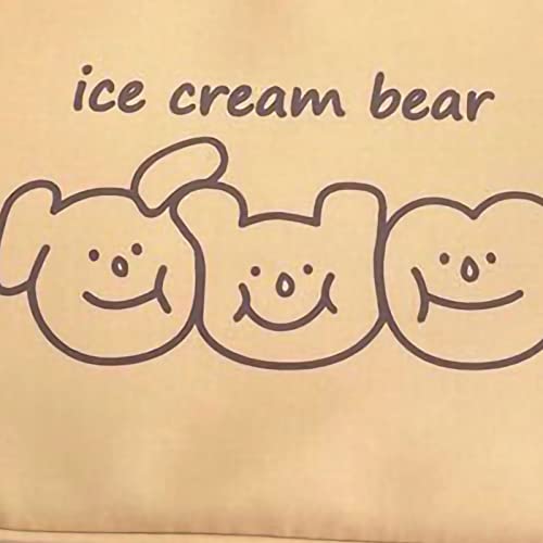 Bear Cosmetic Bag Süße Tragbare Leinwand -Toilettenbeutel mit Z IPP ER für Mädchen Studenten Premium Canvas Material Mode Handtasche Ideal für Make -up -Liebhaber (Gelber Threee von Yosoo Health Gear