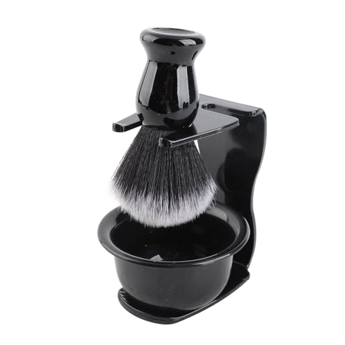 Rasierset 3 in 1 mit Rasierpinsel, Schale, Ständer Nassrasierset für Besseren Rasierschaum. Herren Set: Dachshaar Pinsel Rasierständer, Rasierseife aus Ziegenmilch von Yosoo Health Gear