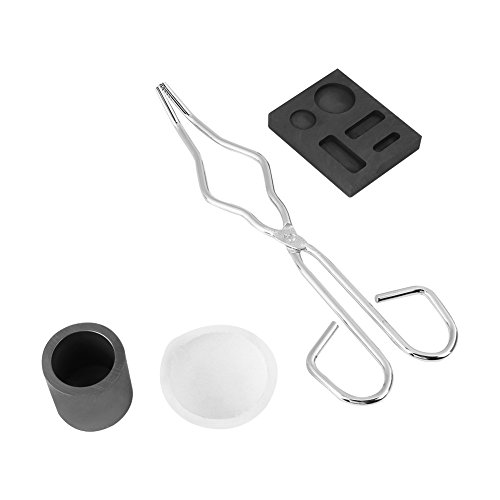 Schmelztiegel Gold Melting Pot, Graphite Crucible Kit, Hochreiner Graphittiegel + Zange + Schüssel + Combo Barren-Fackel-Schmelzkit-Form von Yosoo Health Gear
