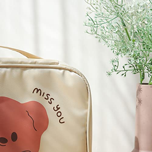 Tragbare Toiletten Tasche Reise Make-up Tasche Wa Terp Roo F Kosmetik Tasche mit Trage Gurt Niedliches Cartoon-Muster Für den Täglichen Reise Gebrauch (Cremiges Beige) von Yosoo Health Gear