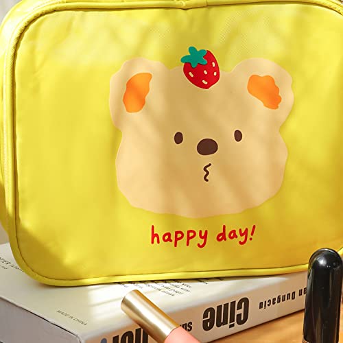 Tragbare Toiletten Tasche Reise Make-up Tasche Wa Terp Roo F Kosmetik Tasche mit Trage Gurt Niedliches Cartoon-Muster Für den Täglichen Reise Gebrauch (Zitronengelb) von Yosoo Health Gear