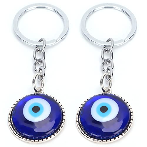 Yosoo Health Gear 2 Stück Blaue Augen Schlüsselanhänger Türkisches Amulett, Böser Blick Schlüsselanhänger, Evil Eye Keychain Böser Blick Schlüsselbund, Schutz Charme Schlüsselanhänger Glück Amulett von Yosoo Health Gear