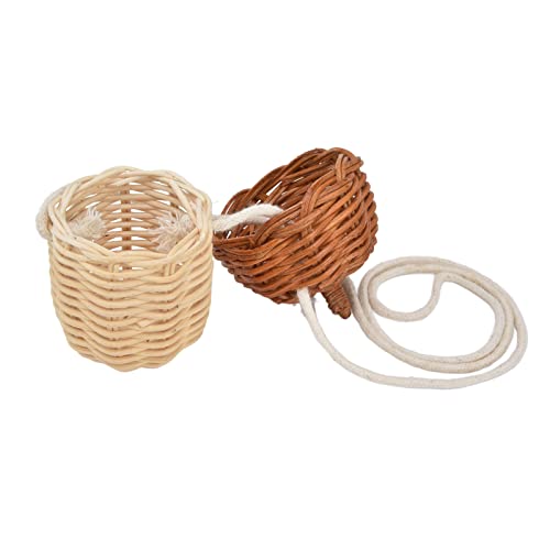 Yosoo Health Gear 7x13cm Handgewebtes Weiden Picknick -Korb -Korb -Blumenmädchen Wobbenbeutel Rattan Jerys Aufbewahrung, Niedliche, mit Eicheln Geformte Kinder Hand Langlebig Multifunktional für von Yosoo Health Gear