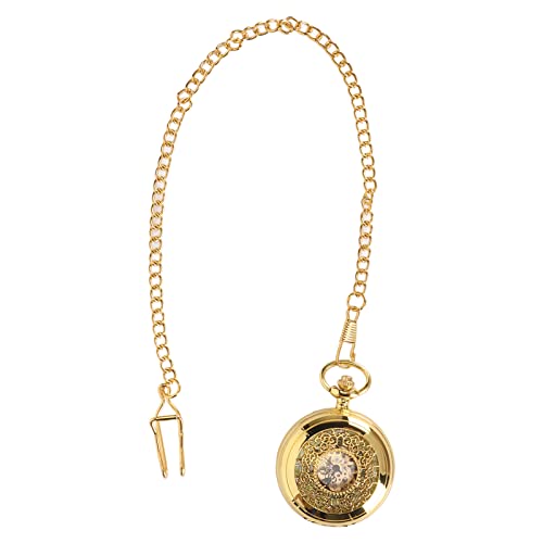 Yosoo Health Gear Mechanische Taschenuhr Hände Windpocket Uhr Luminöses Skeleton Uhr mit Kette für Männer Frauen Vintage Style von Yosoo Health Gear