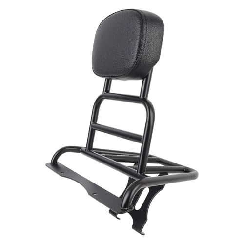 Yosoo Motorrad Heck Frachtträger mit Rückenlehre, Rückenlehne Kissen Gepolstert Motorrad Heck Gepäck Rack Hecklagerenträger für G350 2023-25 (Black) von Yosoo