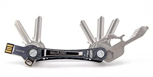 Yotei Spirit® Key Organizer Set – Schlüsselbund Organizer mit Key Holder, USB und Mehrfachwerkzeug-Schlüssel - Schlüssel Organizer bis zu 14 Schlüssel (Kohlefaser) von Yotei Spirit
