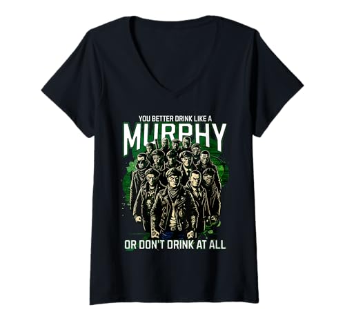 Damen Trinken Sie wie EIN Murphy House of Shenanigans St. Patricks Day T-Shirt mit V-Ausschnitt Damen Trinken Sie wie EIN Murphy House of Shenanigans St. Patricks Day T-Shirt mit V-Ausschnitt von You Better Drink Like A Murphy Tees