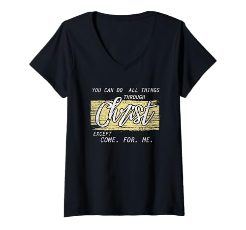 Damen Du Kannst Alles durch Christus tun Religiöser Christ T-Shirt mit V-Ausschnitt von You Can Do All Things Through Christ Gifts