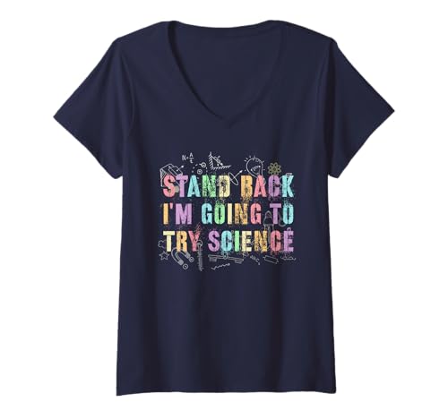 Damen Süßer Rückzieher Ich werde Science Physics Crew ausprobieren T-Shirt mit V-Ausschnitt von You Had Me At Inspire Nerd I Teach Women Squad