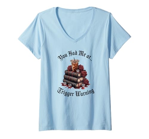 Damen Dark Romance Merch,You Had Me at Trigger Warning Book Club T-Shirt mit V-Ausschnitt Damen Dark Romance Merch,You Had Me at Trigger Warning Book Club T-Shirt mit V-Ausschnitt von You Had Me At Trigger Warning Phone Case Spicy Icy