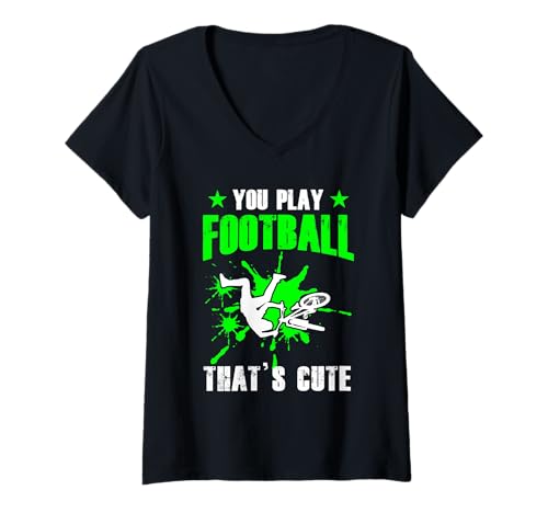 Damen You Play Football That's Cute Mountainbike Downhill Bike T-Shirt mit V-Ausschnitt Damen You Play Football That's Cute Mountainbike Downhill Bike T-Shirt mit V-Ausschnitt von You Play Football That's Cute