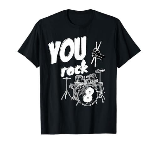 Schlagzeug Drummer 8 Jahre 8. Geburtstag Jungen Mädchen T-Shirt Schlagzeug Drummer 8 Jahre 8. Geburtstag Jungen Mädchen T-Shirt von You Rock