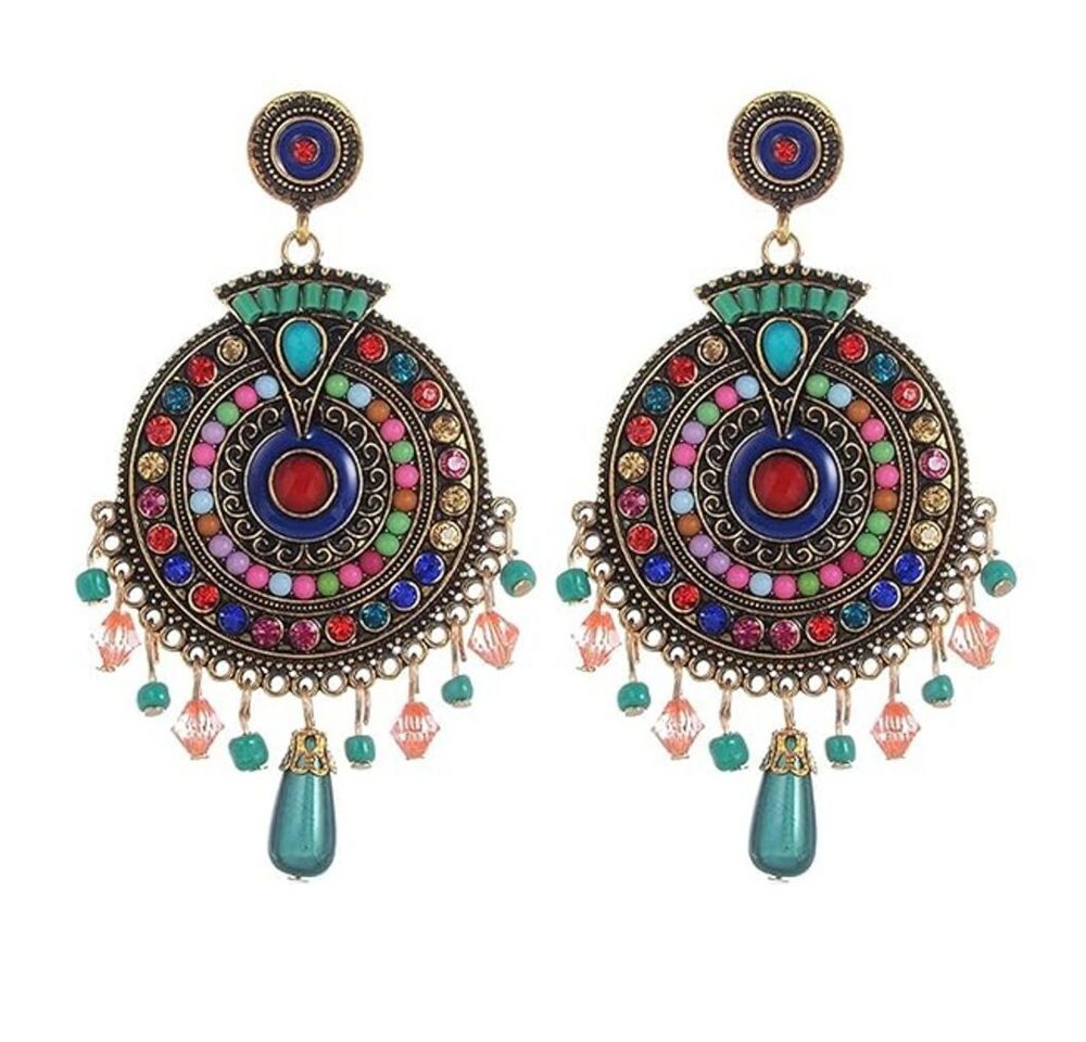 YouBella Ohrhänger-Set Bohemian Multi-Color Nickel Ohrringe Für Frauen & Mädchen (Enthaltene Komponenten: 1 Paar Ohrringe, Perfekt für besondere Anlässe, zum Verschenken & Hochzeit), Modisch & Schöner Kunstschmuck von YouBella