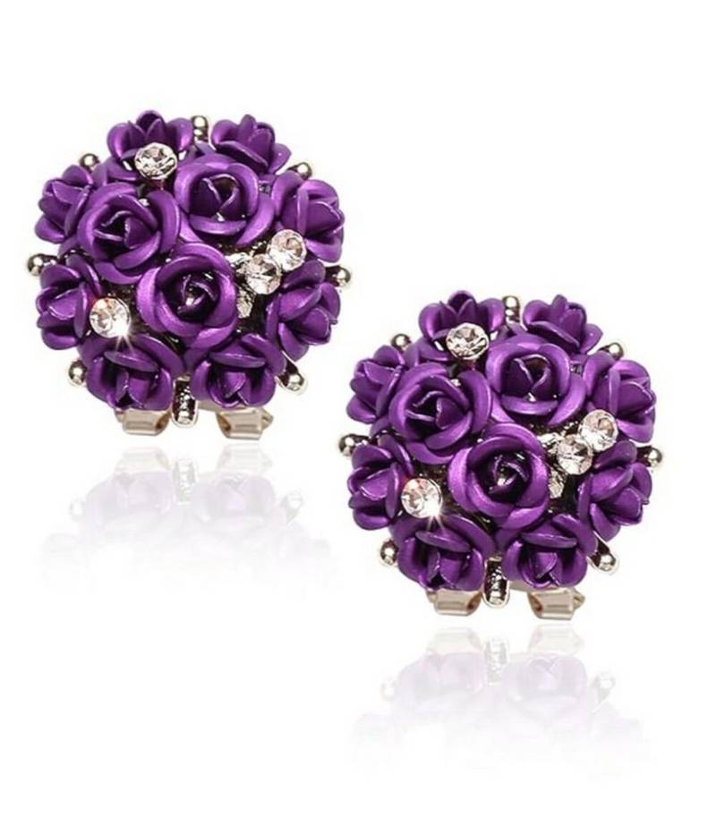 YouBella Ohrhänger-Set Jewellery Ohrringer Crystal Rose Form Floral Ohrstecker für Frauen (Enthaltene Komponenten: 1 Paar Ohrringe, Stilvoll, Party Wear, Mode, Geeignet für alle Anlässe), Kristall Rose Form Floral Ohrstecker von YouBella