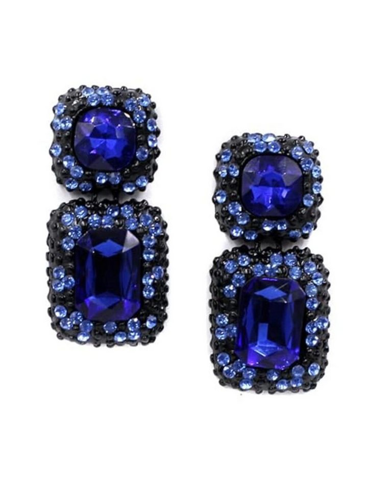 YouBella Ohrhänger-Set Metall & Kristall Basis Ohrringe für Damen & Mädchen (Enthaltene Komponenten: 1 Paar Ohrringe, Kissen-Schliff, Kunstschmuck, Perfekt für besondere Anlässe), Modische & schöne glänzende von YouBella