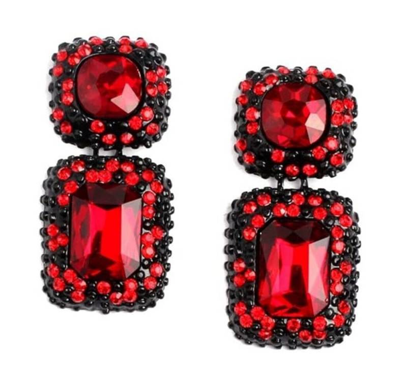 YouBella Ohrhänger-Set Metall & Kristall Basis Ohrringe für Damen & Mädchen (Enthaltene Komponenten: 1 Paar Ohrringe, Kissen-Schliff, Kunstschmuck, Perfekt für besondere Anlässe), Modische & schöne glänzende von YouBella