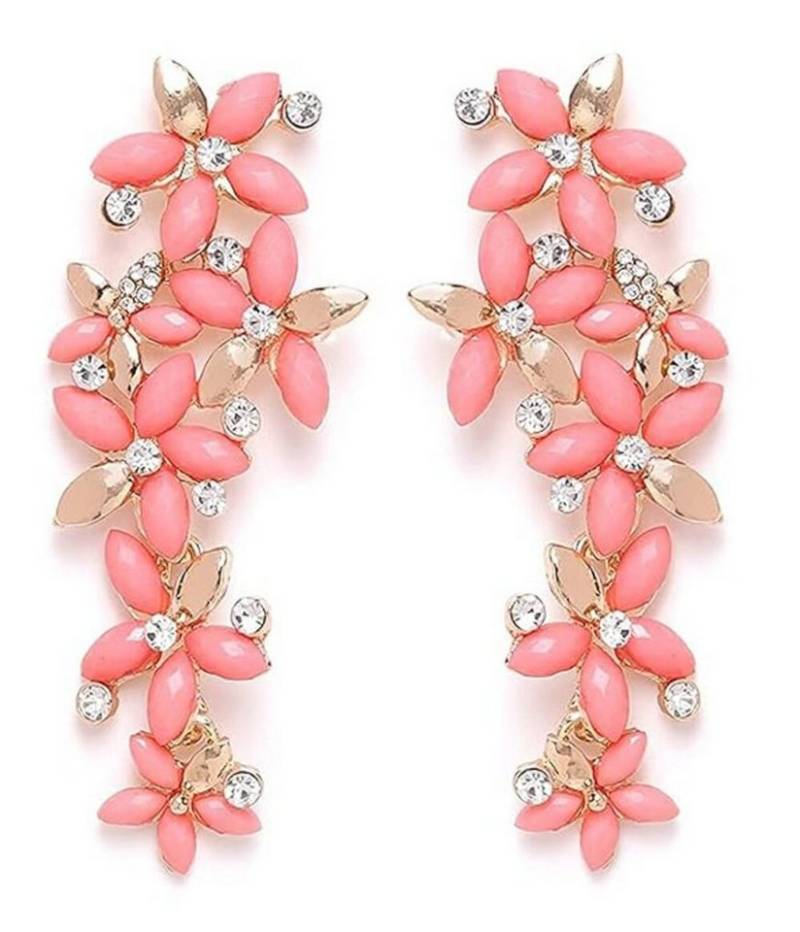 YouBella Ohrhänger-Set Mondstein-Kristall-Ohrringe Für Frauen & Mädchen (Inhalt der Packung: Paar Ohrringe x 1, Perfekt zum Verschenken bei Hochzeit & anderen besonderen Anlässen), Modischer Kunstschmuck von YouBella