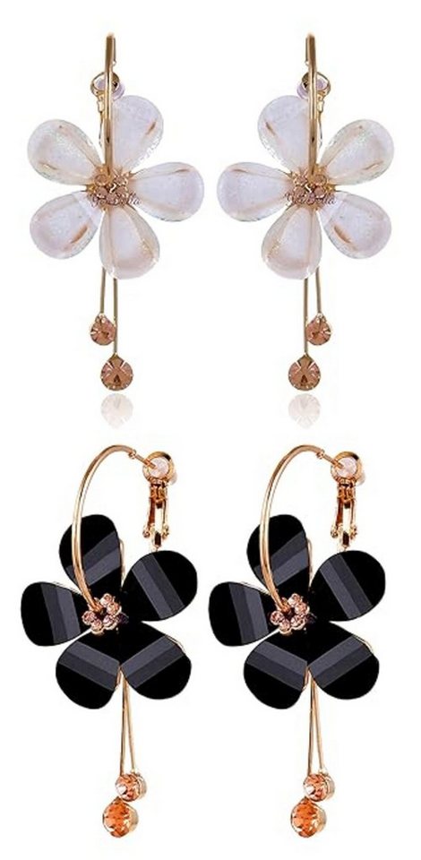 YouBella Ohrring-Set Florale Tropfenohrringe Für Frauen & Mädchen (Inhalt der Packung: Paar Ohrringe x 1, Perfekt für besondere Anlässe und Bürokleidung), Modischer Kunstschmuck von YouBella
