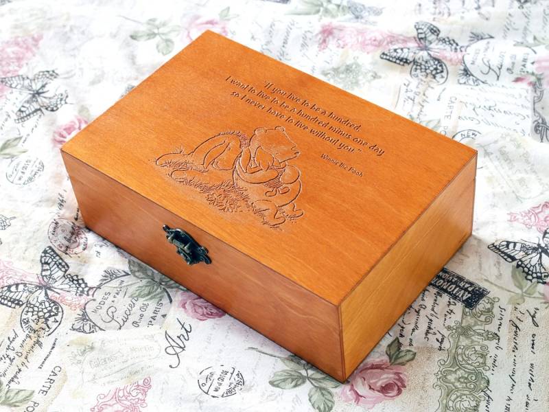 Benutzerdefinierte Zitat Holzkiste, Memory-Box, Gravierte Zitat-Box, Benutzerdefinierte Schmuck-Box, Andenken-Box, Winnie Die Pooh von YouCanMAKEitPERSONAL