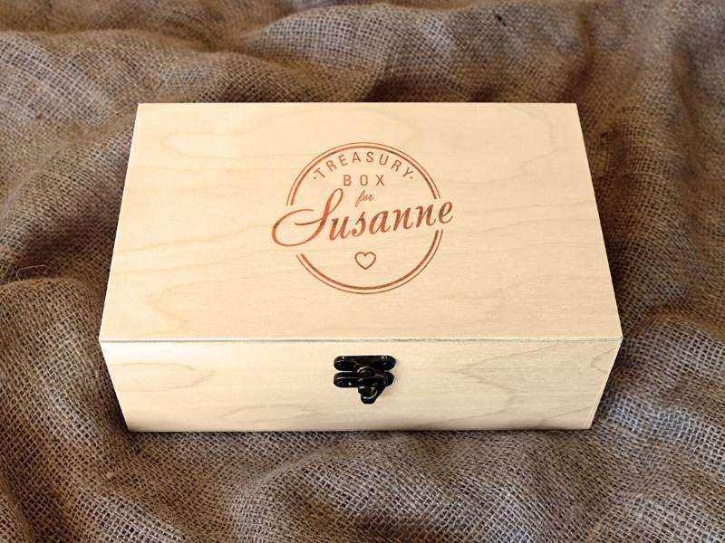 Personalisierte Holzkiste, Éemory-Box, Benutzerdefinierte Gravierte Schmuck-Box, Andenken-Box, Schatzkiste, Schatzkammer von YouCanMAKEitPERSONAL