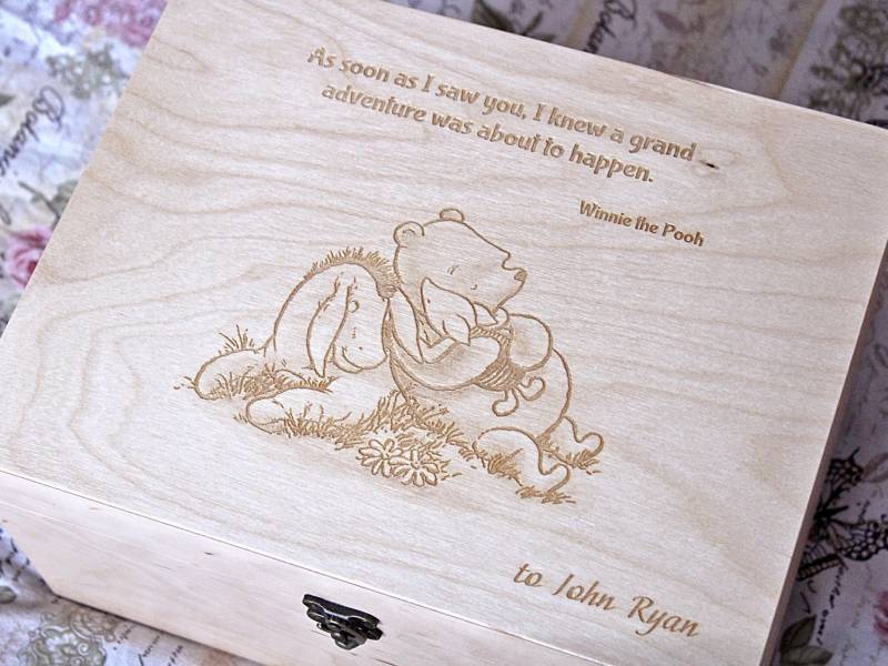 Winnie Puuh Zitat, Holzkiste Mit Gravur, Erinnerungsbox Schmuckschatulle von YouCanMAKEitPERSONAL