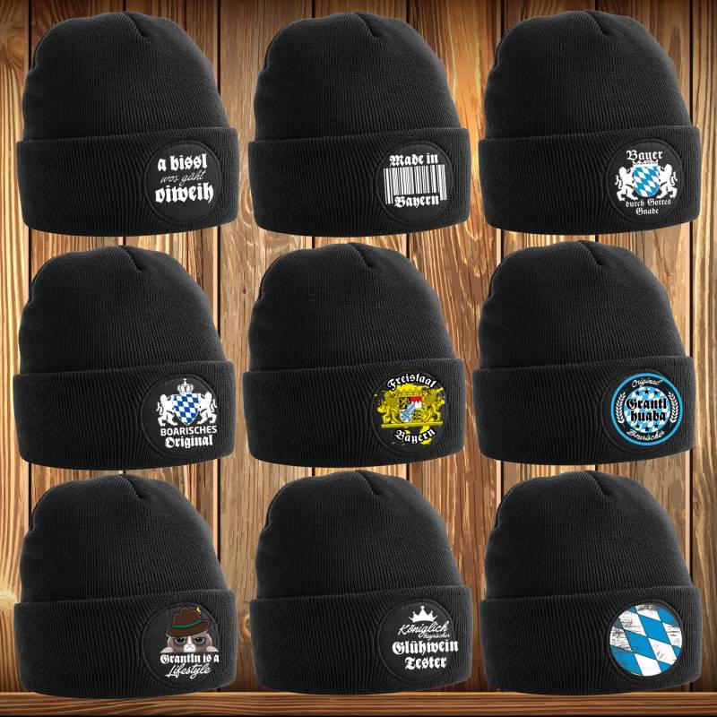 Bayern Beanie Mütze Patch Grantln Freistaat Original München Berge von YouDesign24