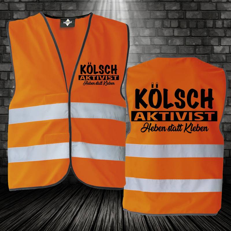 Kölsch Aktivist Kostüm Bier Karneval Fasching Verkleidung Sicherheitsweste Security Warnweste von YouDesign24