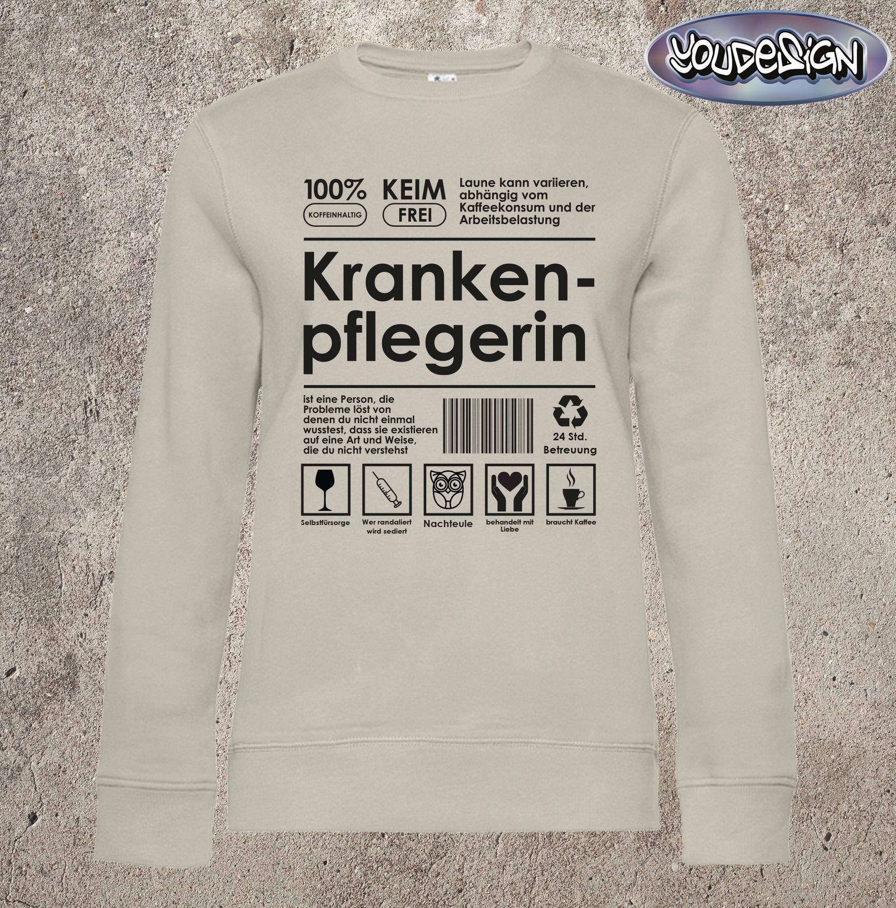 Krankenpflegerin Definition Pulli Pflegerin Premium Crew Neck Geschenk Pflege Xs-3Xl von YouDesign24