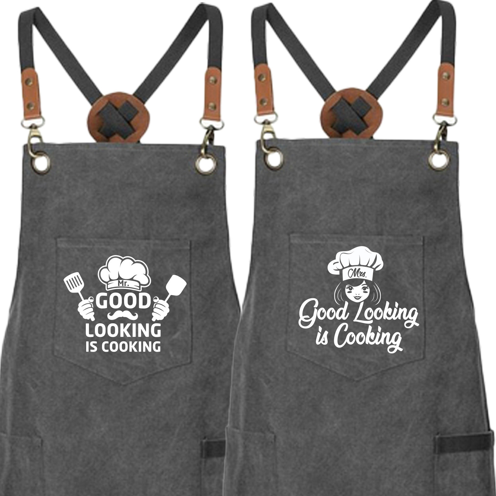 Küchenschürze Mrs./Mr. Good Looking Is Cooking Latzschürze 100% Canvas Koch Schürze Geschenk Küchenschürze Mrs./Mr. Good Looking Is Cooking Latzschürze 100% Canvas Koch Schürze Geschenk von YouDesign24