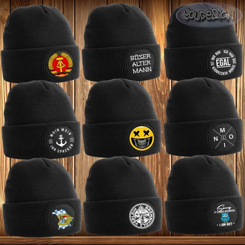 Moin Ihr Spacken Beanie Mütze Patch Nordisch Küste Bayern Ddr Brennholzverleih Sorry Egal von YouDesign24