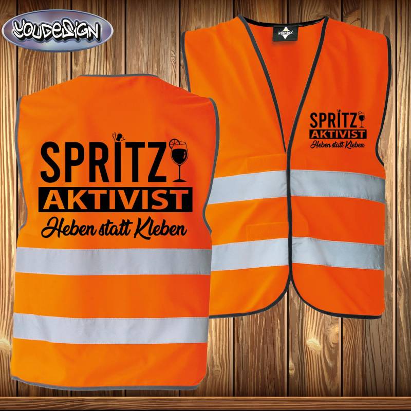 Spritz Aktivist Kostüm Karneval Fasching Verkleidung Sicherheitsweste Security Warnweste Aperölchen Herren von YouDesign24