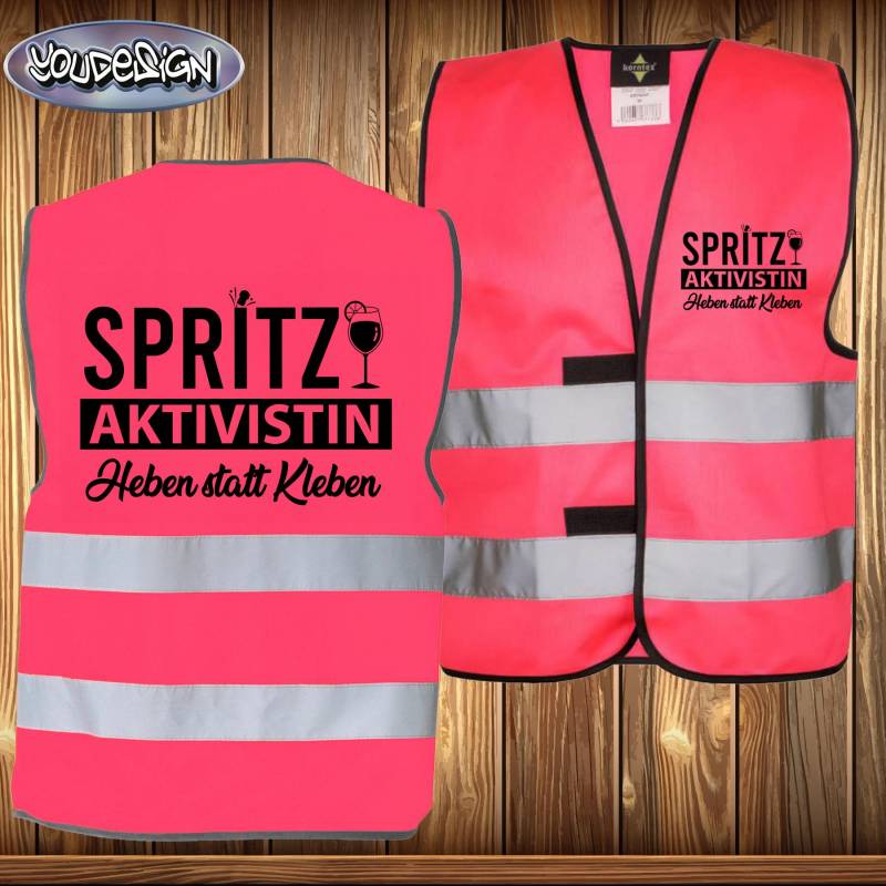 Spritz Aktivistin Kostüm Karneval Fasching Verkleidung Sicherheitsweste Security Warnweste Party Mallorca Aperölchen von YouDesign24