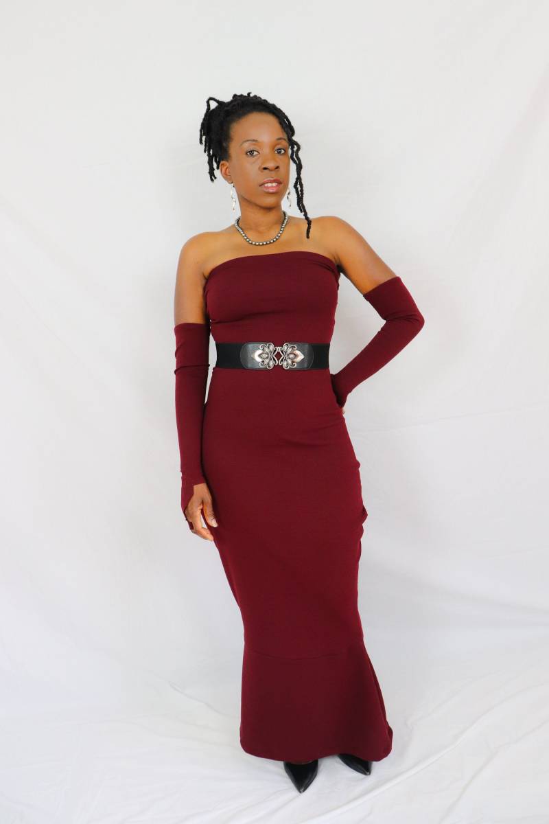 Meerjungfrau Kleid Frauen, Prom Lange Meerjungfrau, Brautjungfernkleid Burgund, Handgemachtes Grün, Formale Kleider Mit Handschuhen Frauen von YouGotItMadebyJaNick