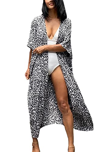 YouKD Bohemian Kimono Langarm Strickjacke Strand Badeanzug Cover Up Maxikleid für Frauen von YouKD