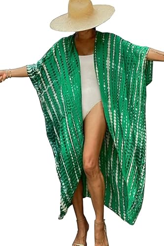 YouKD Bohemian Kimono Langarm Strickjacke Strand Badeanzug Cover Up Maxikleid für Frauen von YouKD