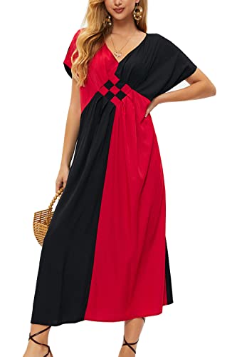 YouKD Damen Boho Long Kaftan Maxik Pluse Size Loungewear Bikini Beach Roben von YouKD