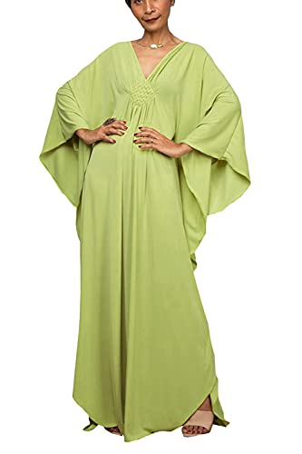 YouKD Damen Einfarbiges langes Kaftan Maxikleid Übergröße Homewear Bikini Strand Vertuschung Roben von YouKD