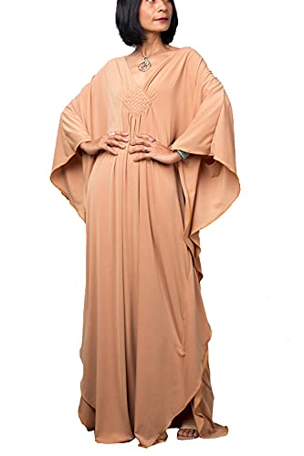 YouKD Damen Einfarbiges langes Kaftan Maxikleid Übergröße Homewear Bikini Strand Vertuschung Roben von YouKD