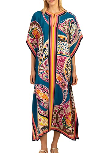 YouKD Damen Einfarbiges langes Kaftan Maxikleid Übergröße Homewear Bikini Strand Vertuschung Roben von YouKD