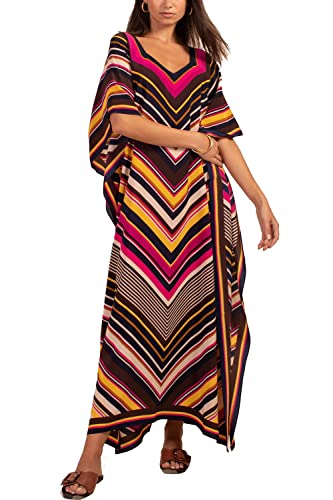 YouKD Damen Einfarbiges langes Kaftan Maxikleid Übergröße Homewear Bikini Strand Vertuschung Roben von YouKD