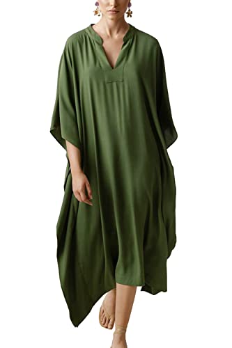 YouKD Damen Lang Kaftan Bohemian Beach Badeanzug Cover Up Kleid Plus Size Robe von YouKD