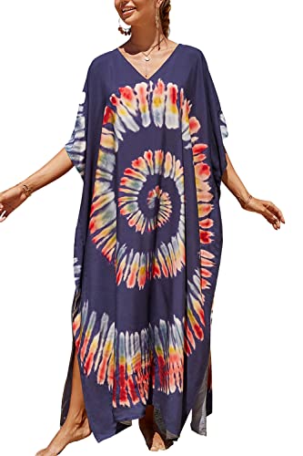 YouKD Damen Lang Kaftan Bohemian Beach Badeanzug Cover Up Kleid Plus Size Robe von YouKD