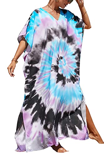 YouKD Damen Lang Kaftan Bohemian Beach Badeanzug Cover Up Kleid Plus Size Robe von YouKD