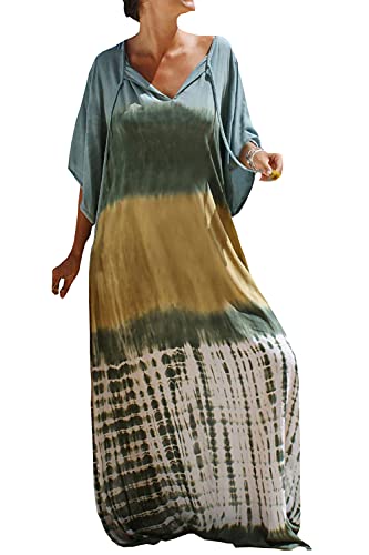 YouKD Damen Langes Kaftan Maxikleid Boho Badeanzug Strand Vertuschung Roben One Size Loungewear von YouKD