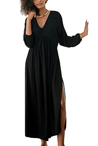 YouKD Damen Sommer Boho Kaftane Maxikleid Strand Coverup Robe Lange Kimono One Size Bademäntel von YouKD