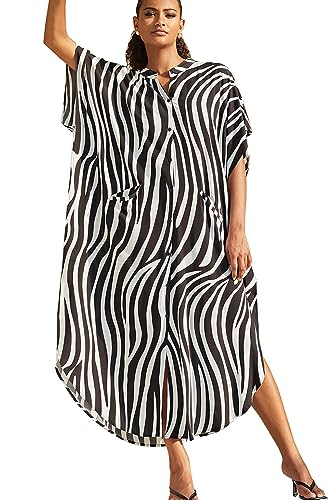 YouKD Damen Sommer Boho Kimono Langes Hemdblusenkleid Große Größe Bademantel Strand Wraps One Size Bademäntel von YouKD