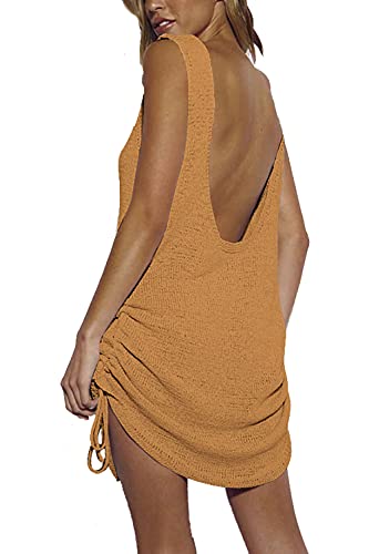 YouKD Damen Tunika Aus Hohlem Strick Durchschauen Häkeltops Strandabdeckung Poncho Sommerstrand Aufdecken Kleid von YouKD