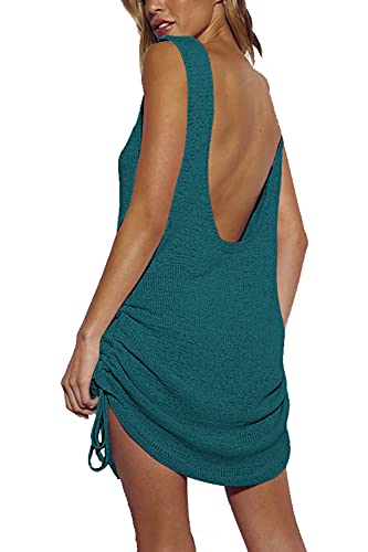 YouKD Damen Tunika Aus Hohlem Strick Durchschauen Häkeltops Strandabdeckung Poncho Sommerstrand Aufdecken Kleid von YouKD