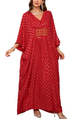 YouKD Frauen Sommer Kaftan Maxi Böhmisches Kleid Strand Bikini Vertuschung Robe Lang Kimono One Size von YouKD